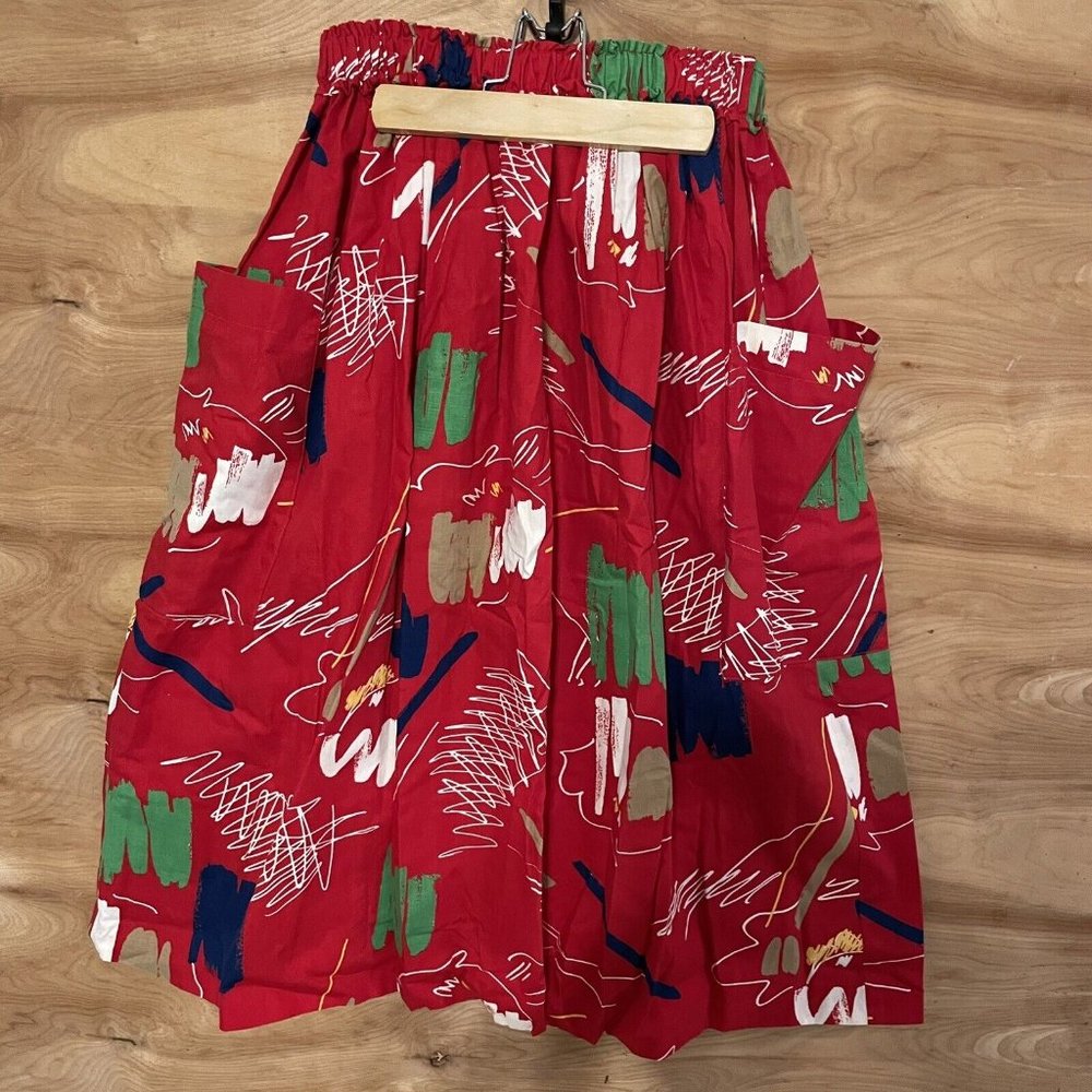 VTG 80s Peter Popovitch Red Geometric Print Skirt Women’s Small ? Farmhouse Rare